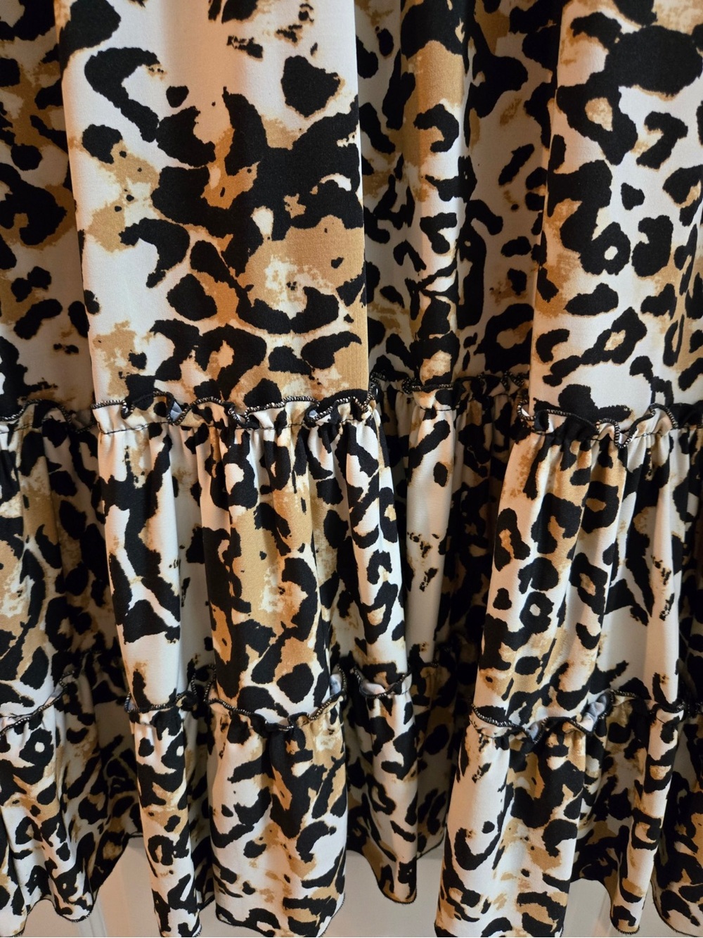 Leopard Print Maxi Skirt/Dress in Black and Tan - Picture 3 of 4